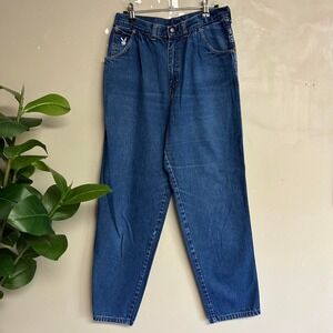 Vintage 90s Playboy Dark Wash Denim Jeans Mens 28x29.5 High Rise Tapered Navy